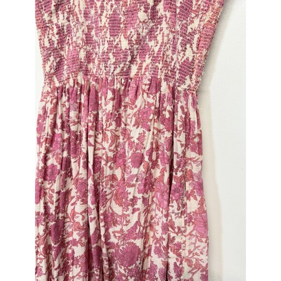Free People  Women’s Sweet Nothings Midi Dress Women's Pink Floral Cotton Sz S - Picture 16 of 16